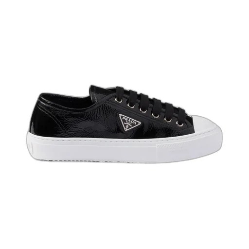 Triangle-Logo Lace-Up Sneakers