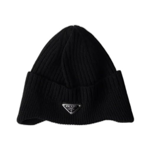 Enamel-Logo Turn-Up Brim Beanie