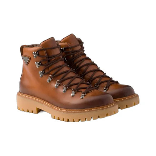 Almond-Toe Lace-Up Boots