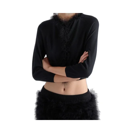 V-Neck Knitted Cropped Cardigan