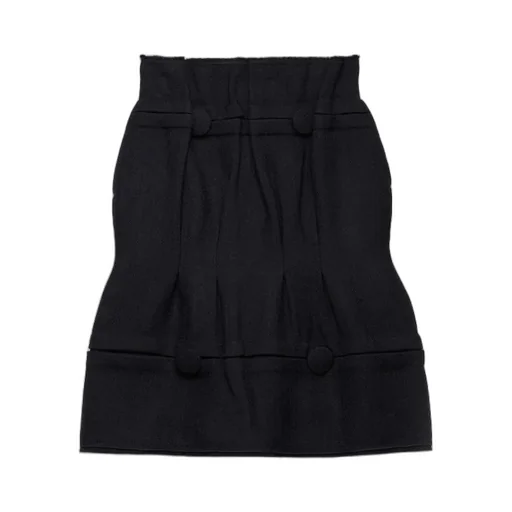 Chevron Wool Midi Skirt