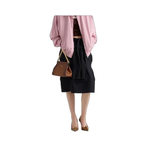 Chevron Wool Midi Skirt