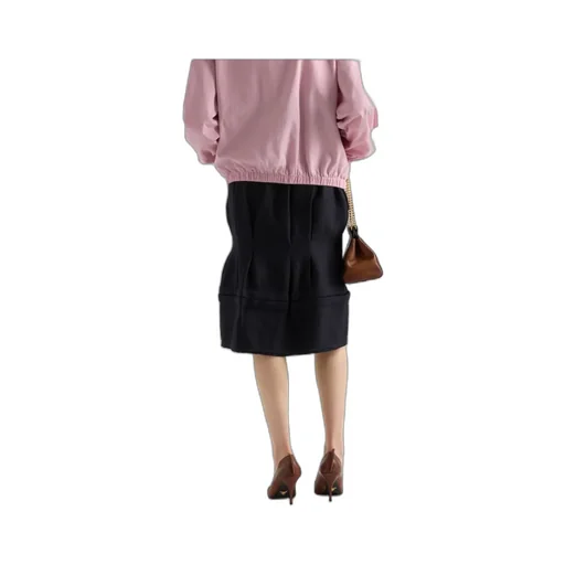 Chevron Wool Midi Skirt