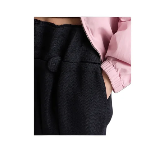Chevron Wool Midi Skirt