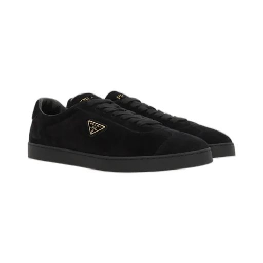Suede Logo-Plaque Sneakers