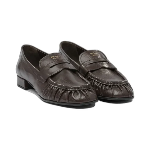 Pleated Leather Loafers