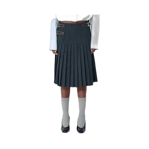Pleated Skirt With Belt