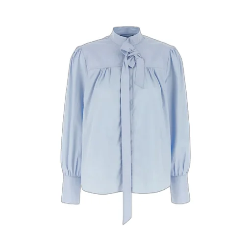 Bow-Collar Cotton Shirt