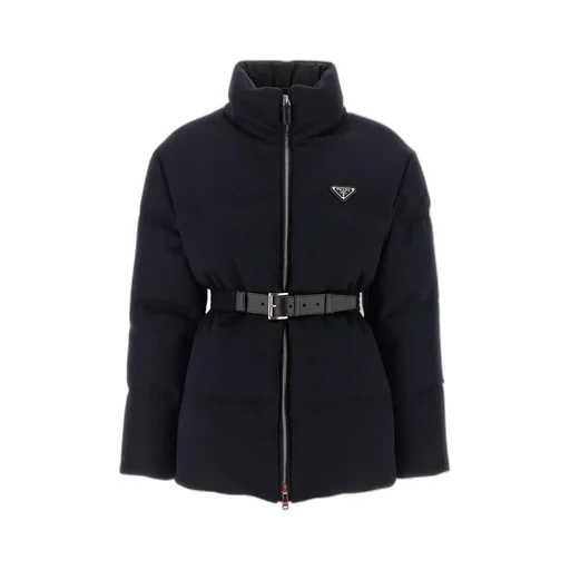 High-Neck Belted Jacket