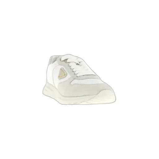 Triangle-Logo Lace-Up Sneakers
