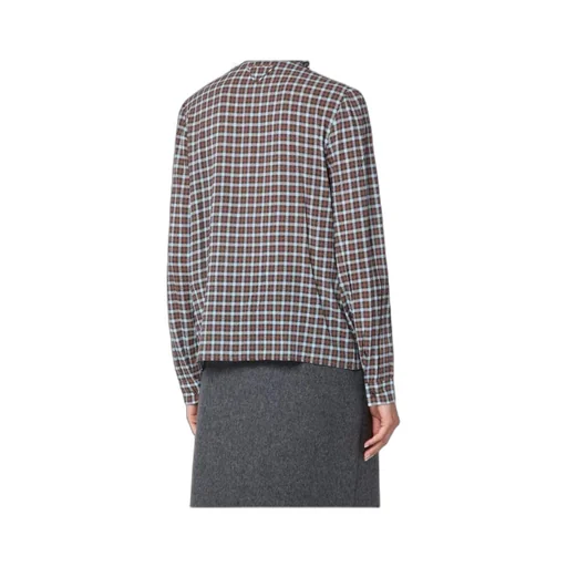 Long-Sleeved Checked Blouse