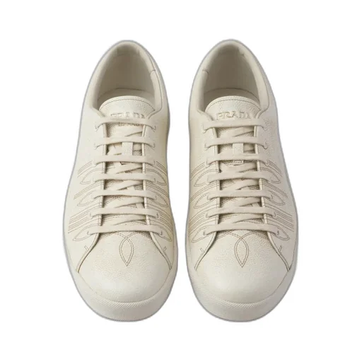 Aged-Effect Leather Sneakers