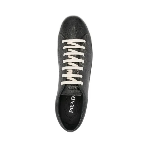 Aged-Effect Leather Sneakers