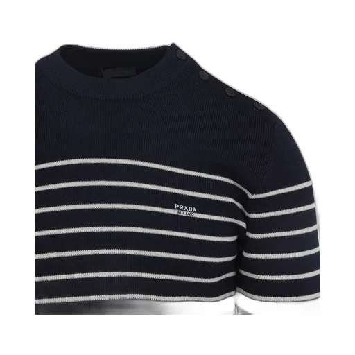 Striped Superfine Wool Crew-Neck Sweater