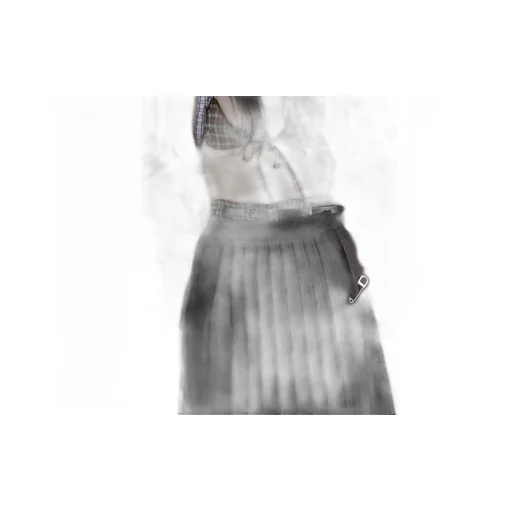 Pleated Wool Flannel Skirt