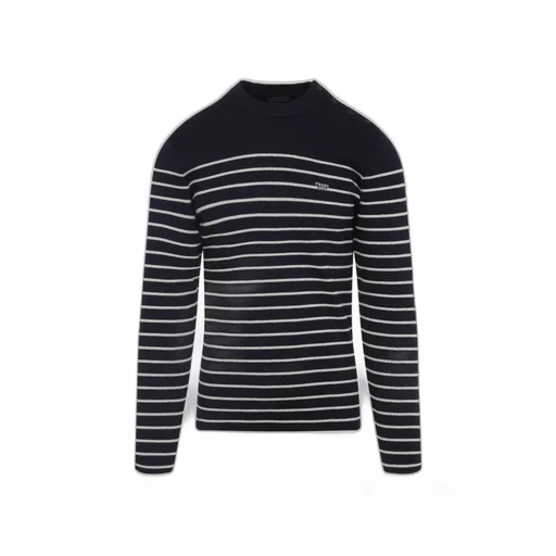Striped Superfine Wool Crew-Neck Sweater