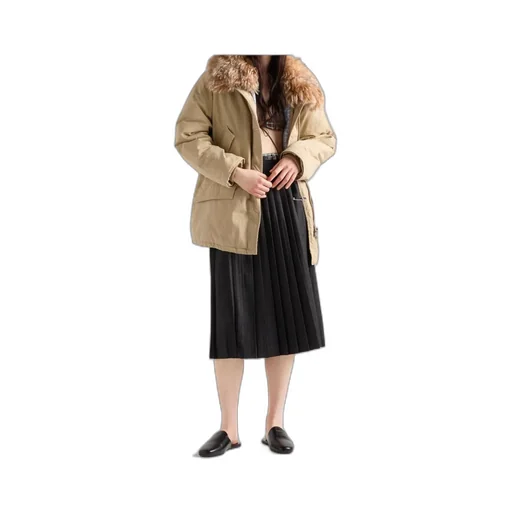 Pleated Wool Flannel Skirt