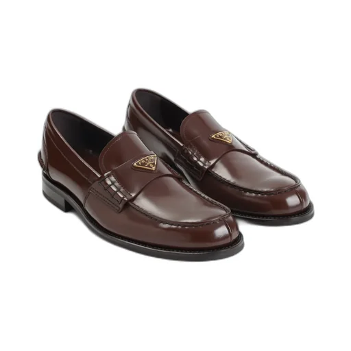 Triangle-Logo Slip-On Loafers