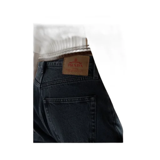 Triangle-Logo Straight-Leg Jeans