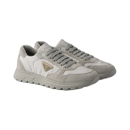 Triangle-Logo Lace-Up Sneakers