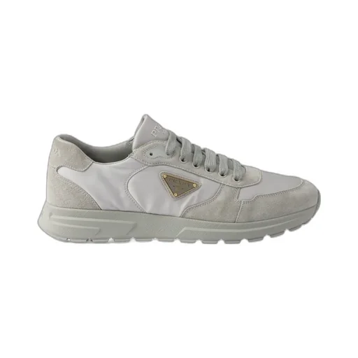 Triangle-Logo Lace-Up Sneakers