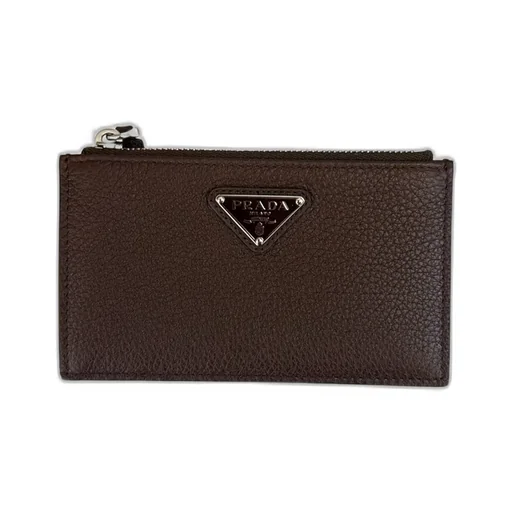 Logo Plaque Zipped Wallet