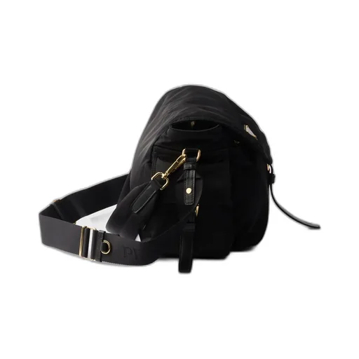 Logo Plaque Foldover-Top Shoulder Bag