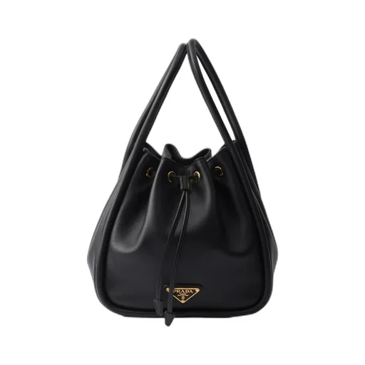 Triangle-Logo Drawstring Bucket Bag