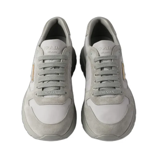 Triangle-Logo Lace-Up Sneakers
