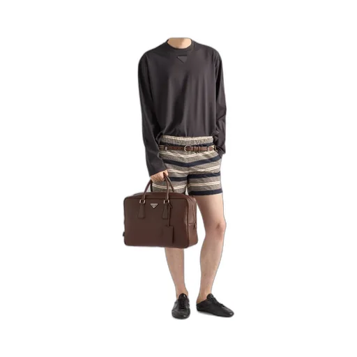 Triangle-Logo Zipped Tote Bag