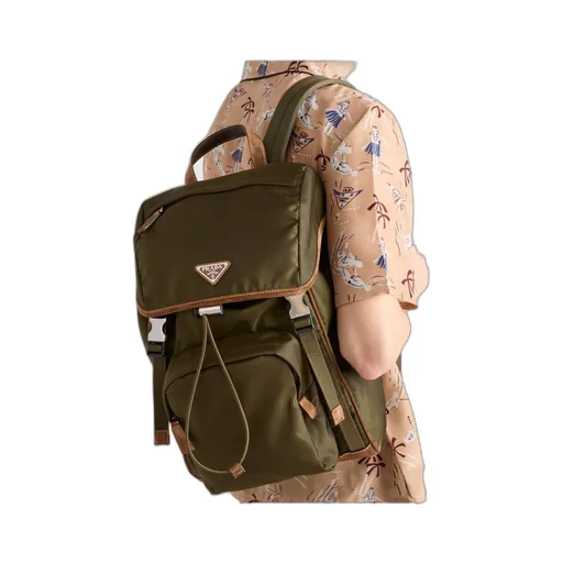 Re-Nylon And Suede Backpack