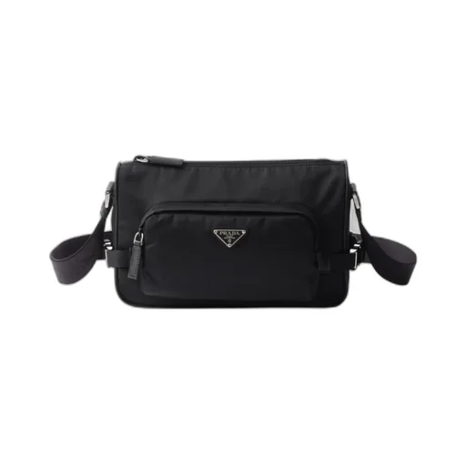 Logo Plaque Zipped Messenger Bag