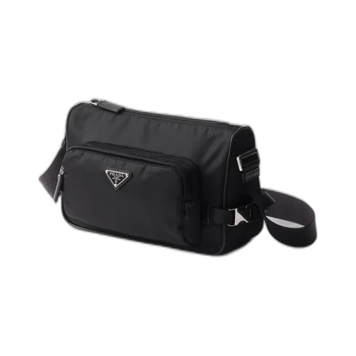 Logo Plaque Zipped Messenger Bag