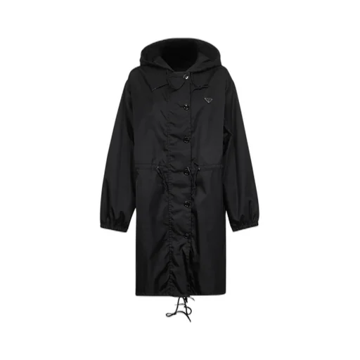 Triangle-Logo Hooded Coat