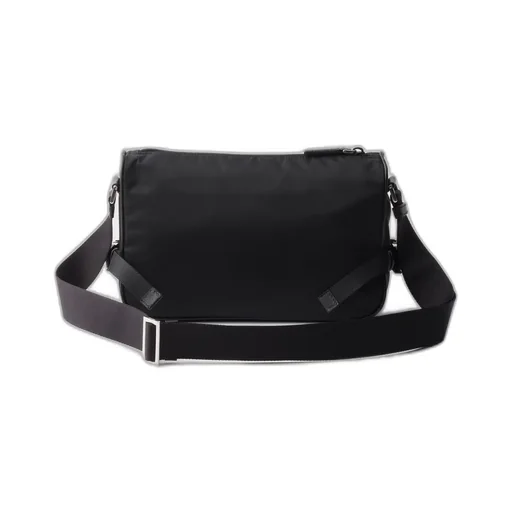 Logo Plaque Zipped Messenger Bag