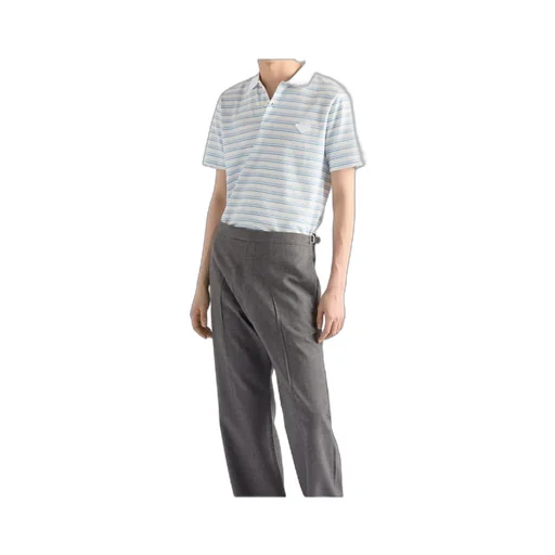 Short-Sleeved Striped Polo Shirt