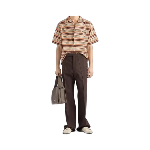 Striped Short Sleeved Bowling Shirt