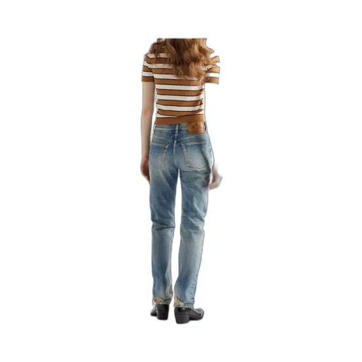 Short-Sleeved Striped Cotton Cardigan