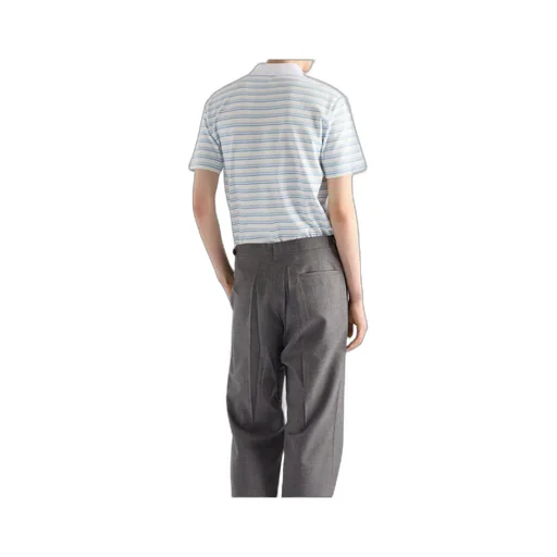 Short-Sleeved Striped Polo Shirt