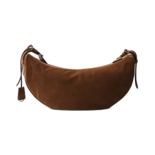 Triangle-Logo Demi-Lune Shoulder Bag