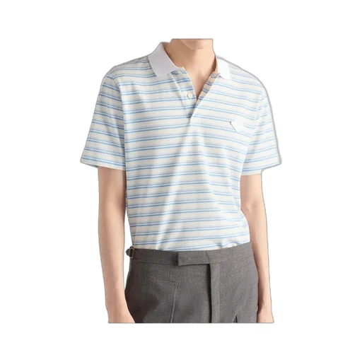 Short-Sleeved Striped Polo Shirt