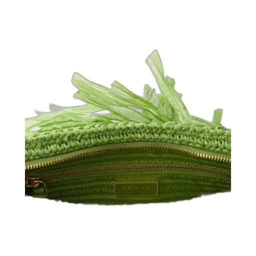 Triangle-Logo Fringed Clutch Bag