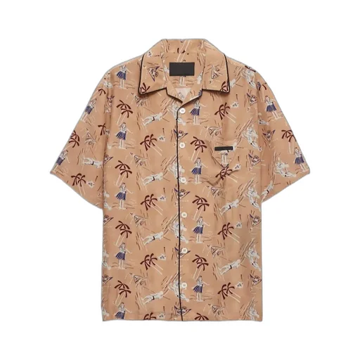 Pattern-Printed Short-Sleeved Shirt
