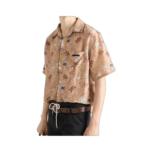 Pattern-Printed Short-Sleeved Shirt