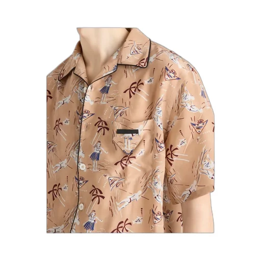 Pattern-Printed Short-Sleeved Shirt