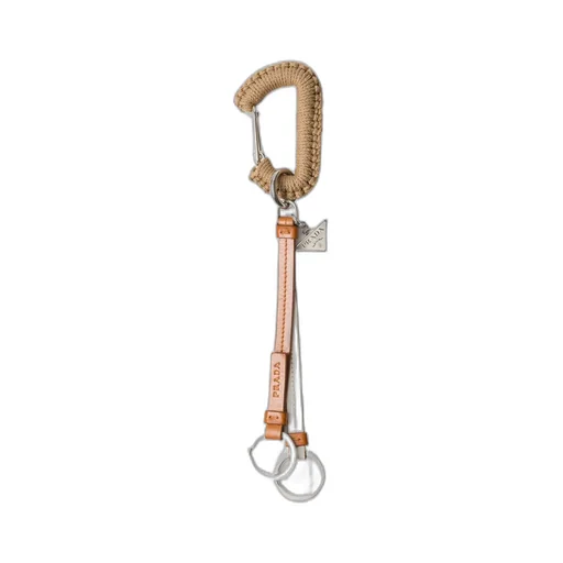 Logo-Charm Braided Keychain