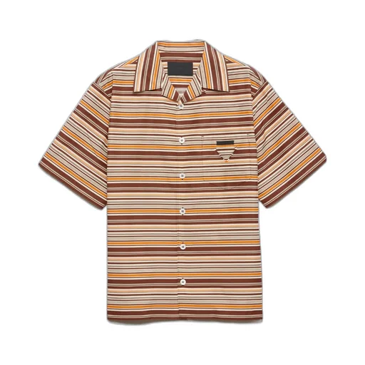 Striped Short Sleeved Bowling Shirt