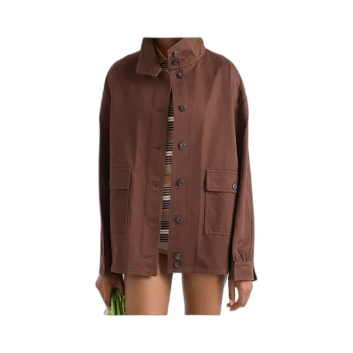 Long-Sleeved Button-Up Jacket