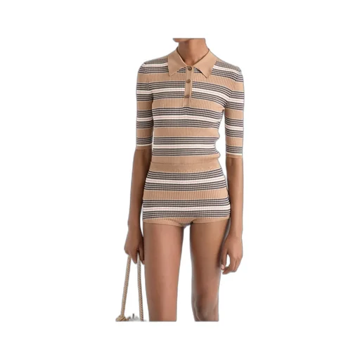 Striped Short-Sleeved Polo Shirt