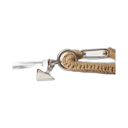 Logo-Charm Braided Keychain